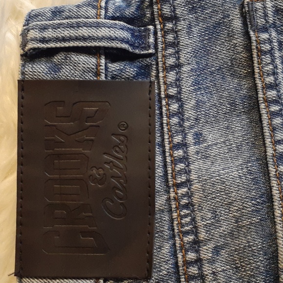 Crooks & Castles Distressed Denim Blue Size 32X32 Streetwear Edge Urban Jeans - Picture 11 of 11